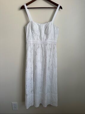 Lilly Pulitzer White Floral Eyelet Midi Dress